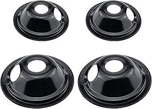 WB31M20 and WB31M19 Range Cooktop Porcelain Drip Bowl for GE, Hotpoint, Kenmore Includes 2 6-Inch and 2 8-Inch Pans, 4 Pack