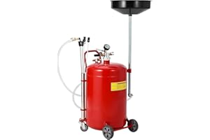 20 Gallon Waste Oil Drain Tank, Portable Oil Drain Container, Air Operated Drainer, Fluid Fuel Transfer Drainage, Adjustable 