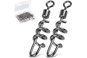 AMYSPORTS Fishing swivels Corkscrew snap swivels Fishing Tackle swivels Saltwater Freshwater Leader Lure jigs line Connector