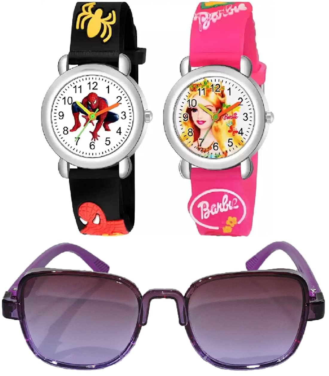 Combo Pack Set of 3 (WATCH02 + SUNGLASS01) for Kid's Girl's and Boy's