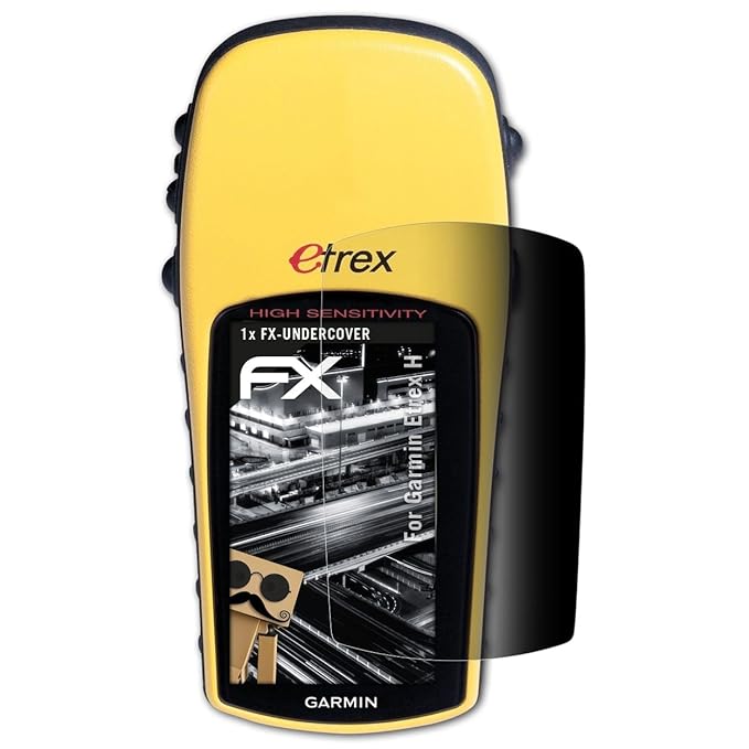 atFoliX Blickschutzfilter für Garmin Etrex H Blickschutzfolie, 4-Wege Sichtschutz FX Schutzfolie