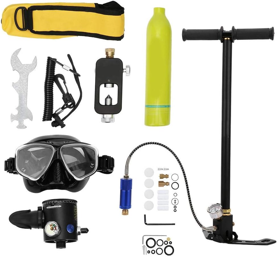 Oxygen Cylinder Kit, 0.5L Underwater Respirator Oxygen Bottle Diving Teaching Swimming Dive Oxygen Tank Equipment Kit Oxygen Tank With Inflator(#3)