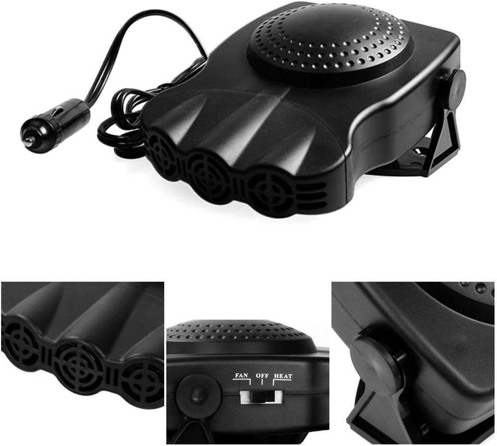 Car Heater,Sundlight Portable 12V 150W Vehicle Heating Defrosts Defogger Auto Ceramic Car Cooling Fan Heater with Fan,6.69"x5.51"x1.57"