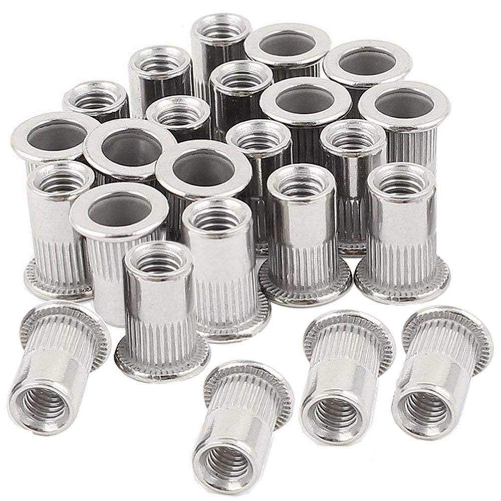 30pcs M8 Rivet Nut Stainless Steel Rivet Nuts Threaded Insert Nutsert Rivnuts M8-1.25