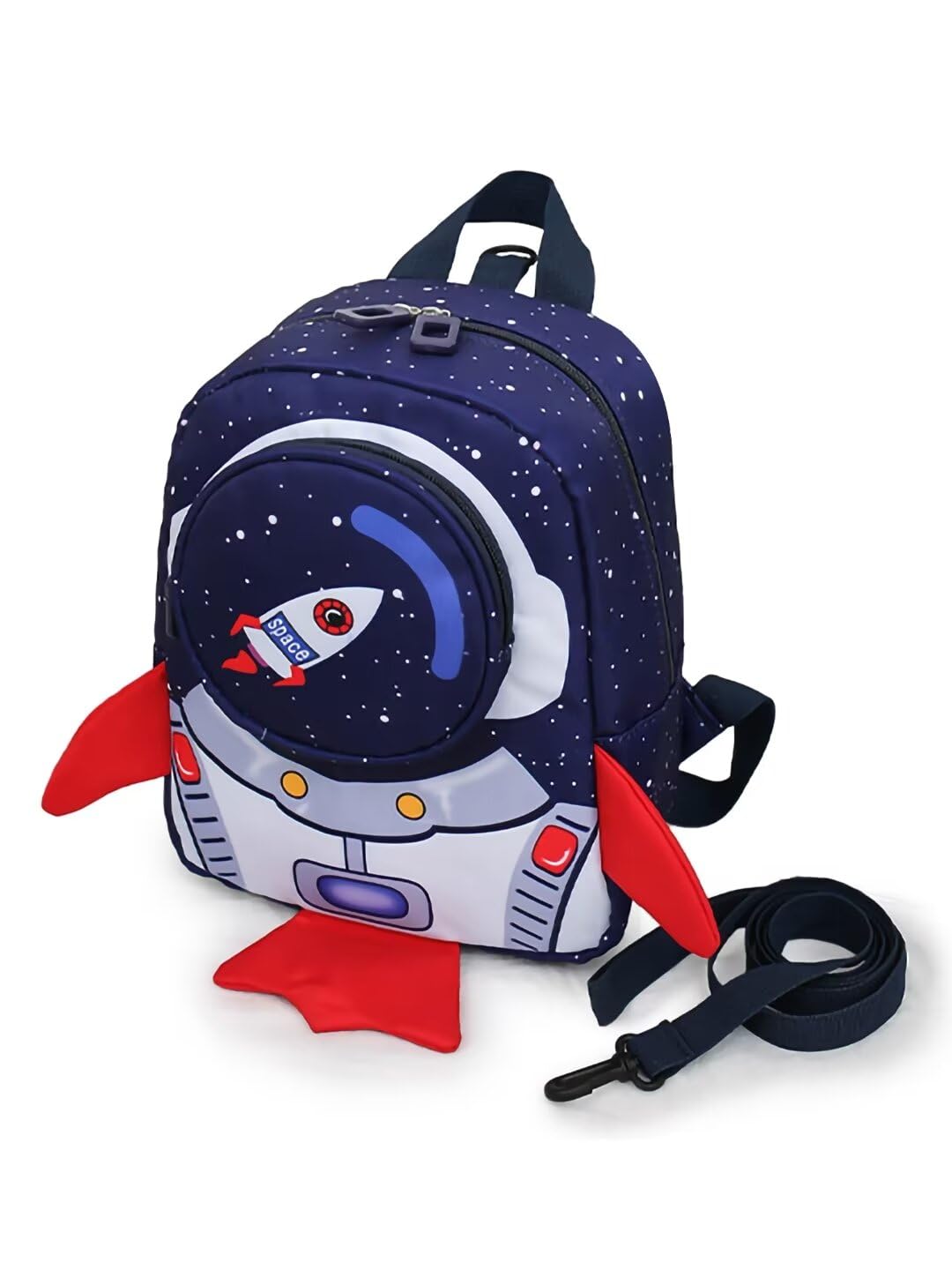 HAN-LBG Boys Girls Babies Toddler Backpack with Leash reins, Waterproof Children's Backpack Rucksack for 1-3 Years Rocket Shape Kids backpack for Nursery, Preschool, School Bag