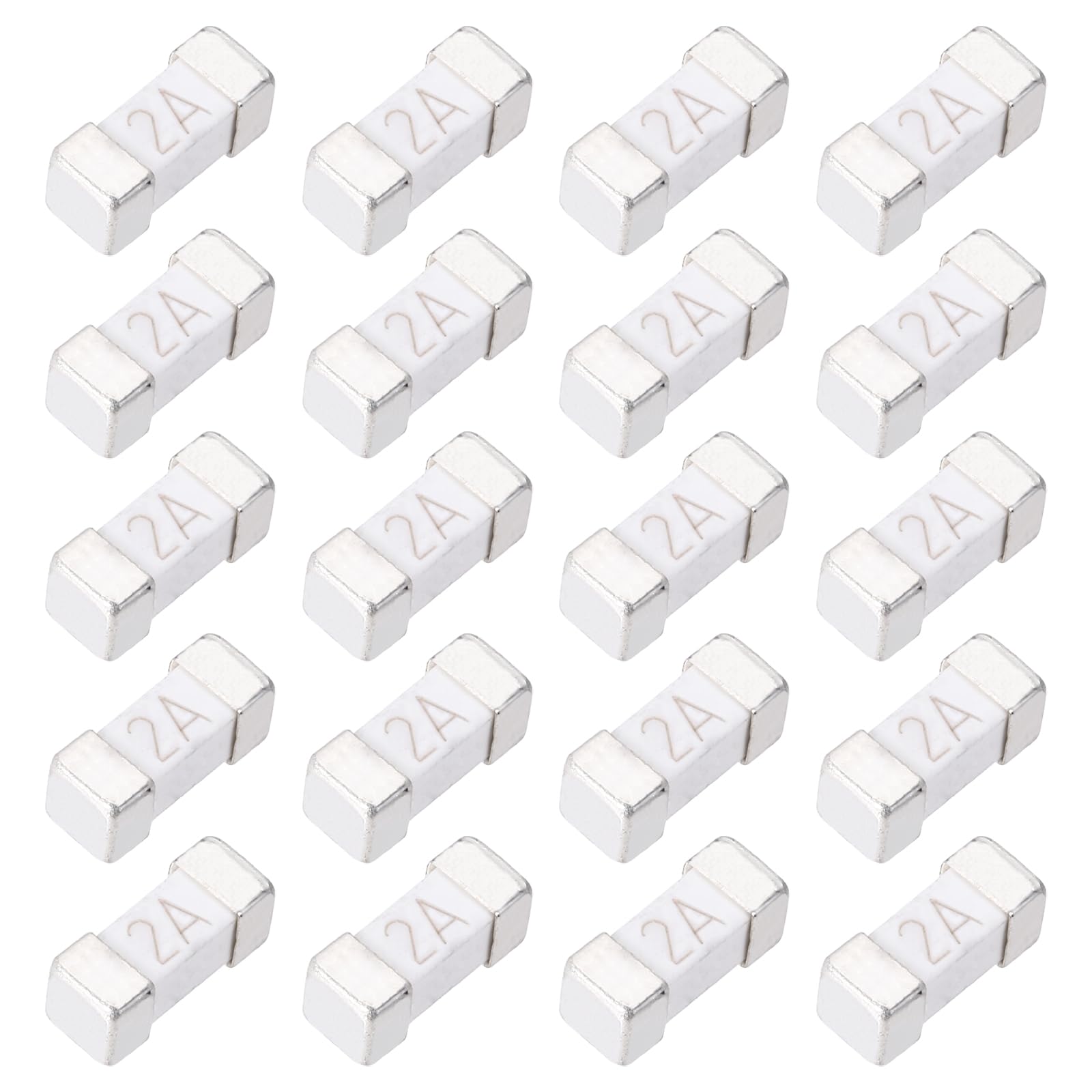 Photo 1 of MECCANIXITY 20Pack 250V 2A Surface Mount Device Fuse, One Time Fast Acting Surface Mount 1808 Square Ceramic Fuses for LED Lighting Battery Devices Telecom System Over Current Protection