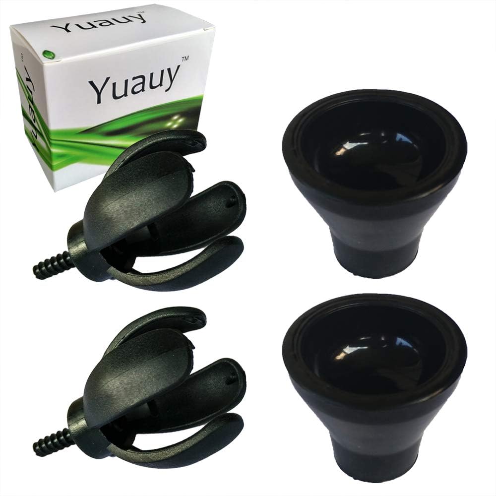 Yuauy2 PCs 4-Prong +2 PCs Tee Sucker Suction Cup Golf Ball Retriever Grabber Pick Up Back Saver Claw Put On Putter Grip