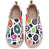 UIN Women's Artistic Slip-On Shoes Vibrant Floral Casual Loafers Lightweight Comfortable Travel Footwear