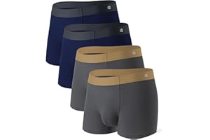 DAVID ARCHY Mens Underwear Moisture Wicking Breathable Rayon Made from Bamboo Seamless Underwear with Support Pouch 4 Pack