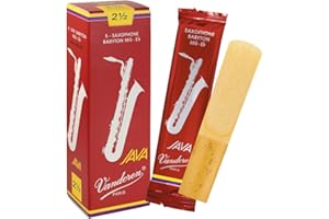 Vandoren SR3425R Bari Sax JAVA Red Reeds Strength 2.5; Box of 5