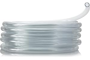 Alpine Corporation 100' PVC Tubing with 5/8" Tall Inside Diameter for Ponds and Fountains, Clear