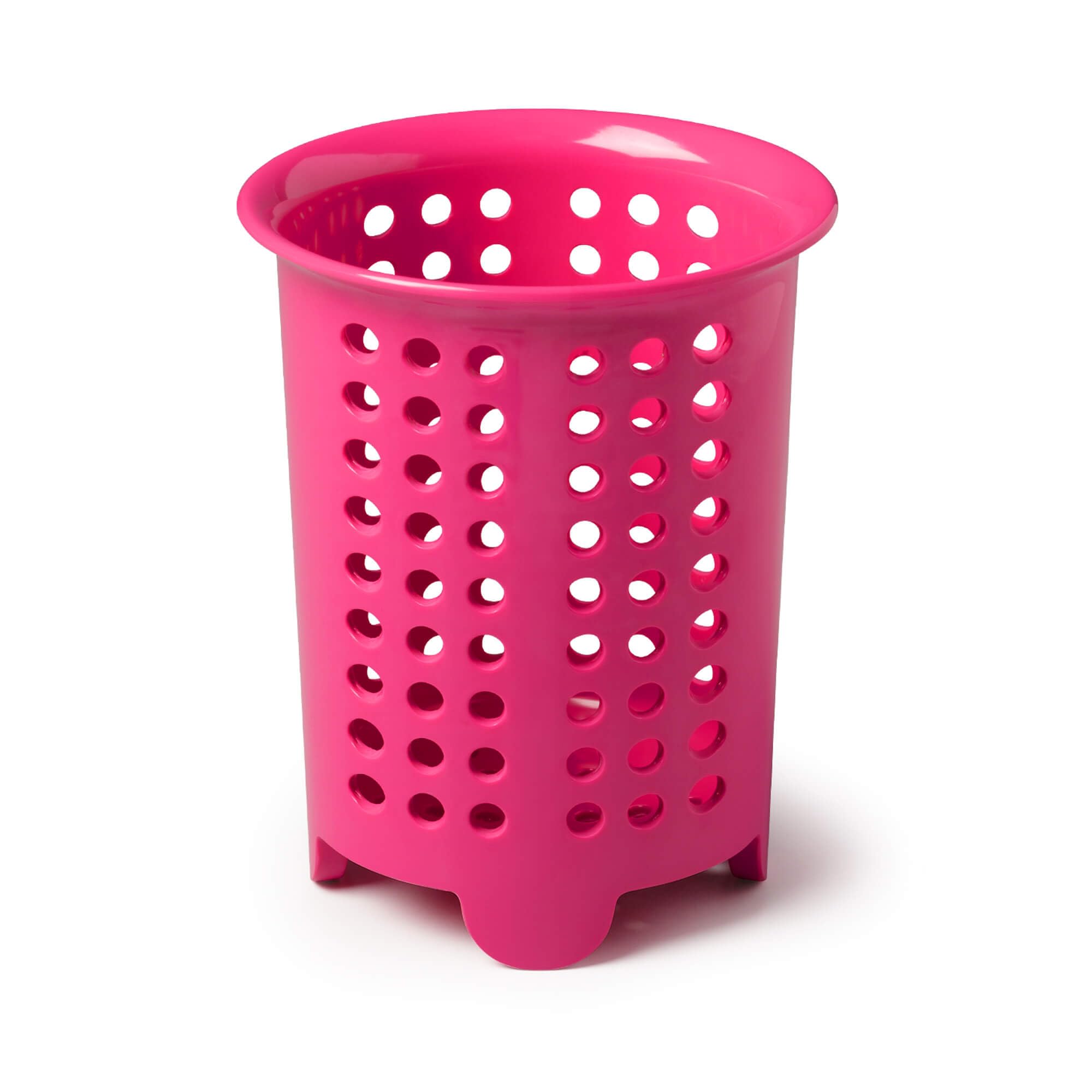 Zeal Melamine Cutlery Drainer Utensil Pot, Kitchen Sink Cutlery Organiser Drying Rack/Storage Sink Cady, Neon Pink