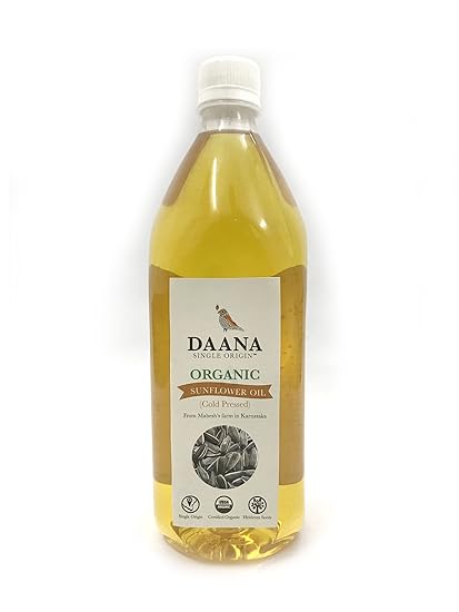 Daana Single Origin Organic, Cold Pressed Sunflower Oil, 1 L