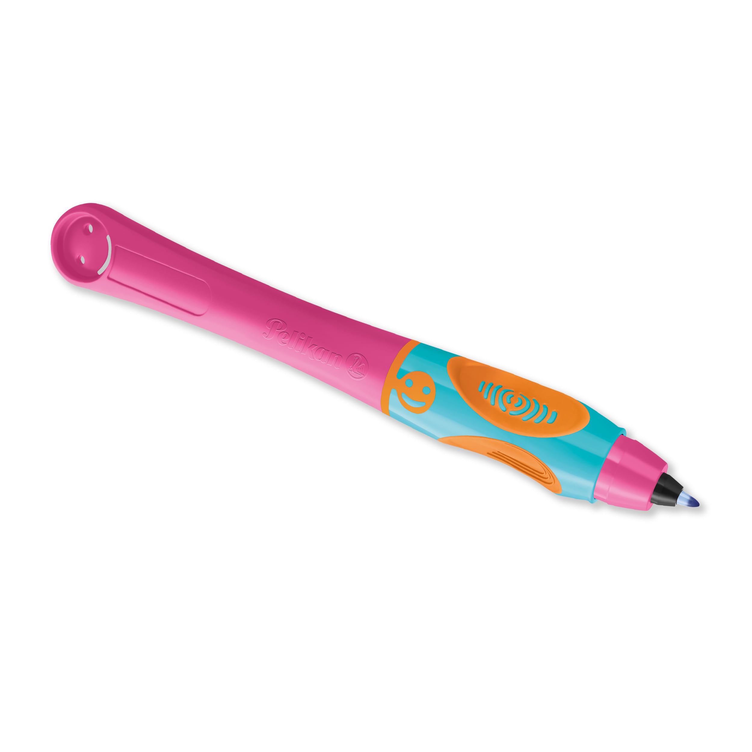 Pelikan Griffix Left-Handed Ink Pen, Ergonomic Rollerball for Children, Refillable Blue Ink, Lovely Pink