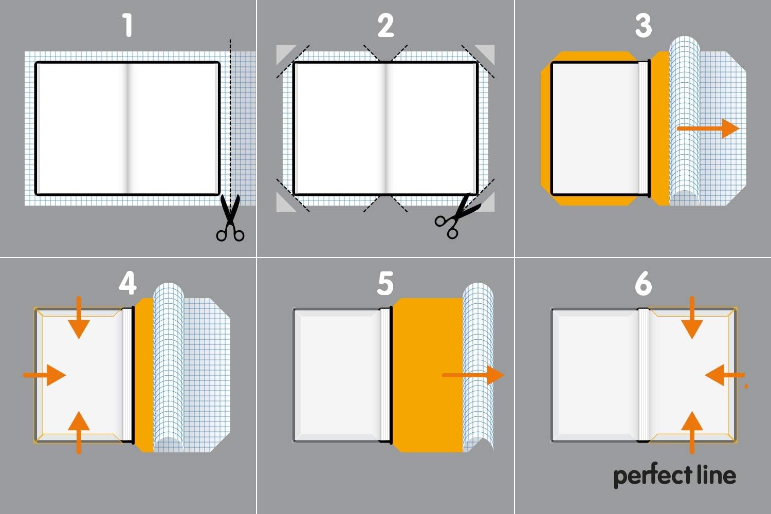 perfect line • 15m x 40cm Book Cover Film, Self Adhesive Book Covering, Clear Sticky Back, Plastic, Lined Backing Paper - Image 4