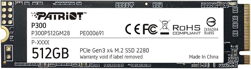 Patriot Memory P300 512GB M.2 PCIe Gen3x4 NVMe SSD P300P512GM28