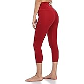 YUNOGA Women's Buttery Soft 21" Inseam Yoga Pants, High Waisted Tummy Control Workout Running Capri Leggings