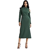 Donna Morgan Women's Long Sleeve Maxi W/Asymmetric Cold Shoulder