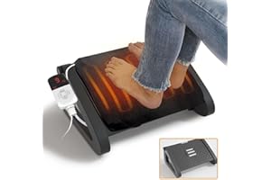 ZENGSHI LIFE MUSEUM Foot Rest for Under Desk at Work, ergonomically Designed Adjustable Height Foot Stool, Heated and Temperature Controlled Foot Stool, Office and Travel Foot Stool - Relieving Back and le