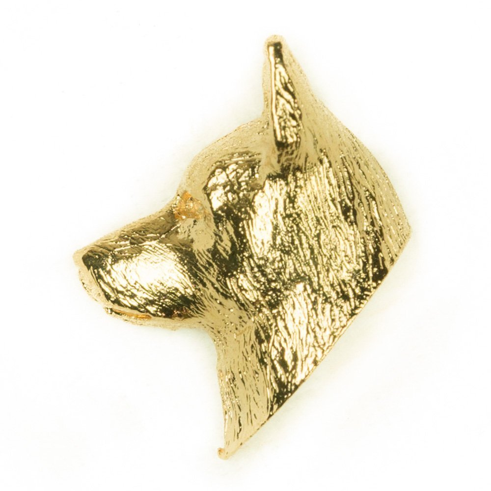 NORWEGIAN ELKHOUND Made in U.K Artistic Style Dog Clutch Lapel Pin Collection 22ct Gold Plated
