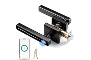 HaiZR Smart Door Lock, Keypad Door Lock Set, 4-in-1 Keyless Entry Door Lock with APP/Fingerprint/Numeric Keypad and Key Optio