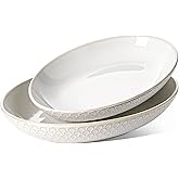 LE TAUCI Serving Bowls, Large Oval Platters for Entertaining, Ceramic Serving Tray for Dinner, Pasta, Salad, Dessert, Turkey,