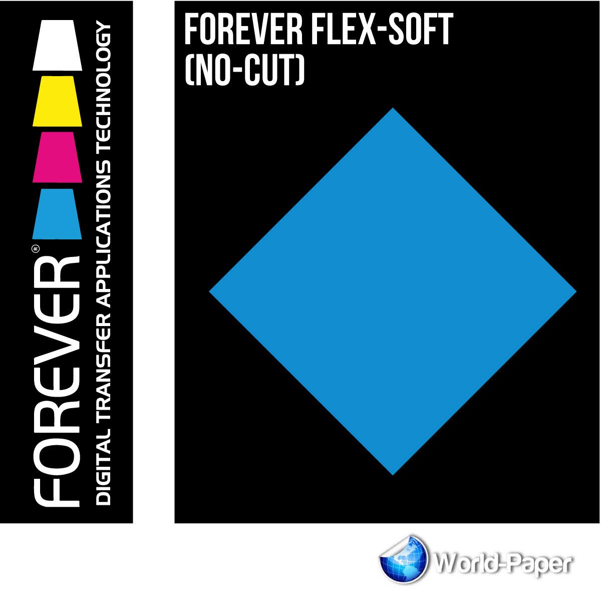 Laser Heat Transfer Paper Forever Flex-Soft (NO Cutting - NO Weeding) (8.5" x 11", Cyan) 20 Sheets Per Color