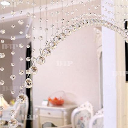 Discount4product Modern 10 Strings Acrylic String Curtain - 4ft, Transparent