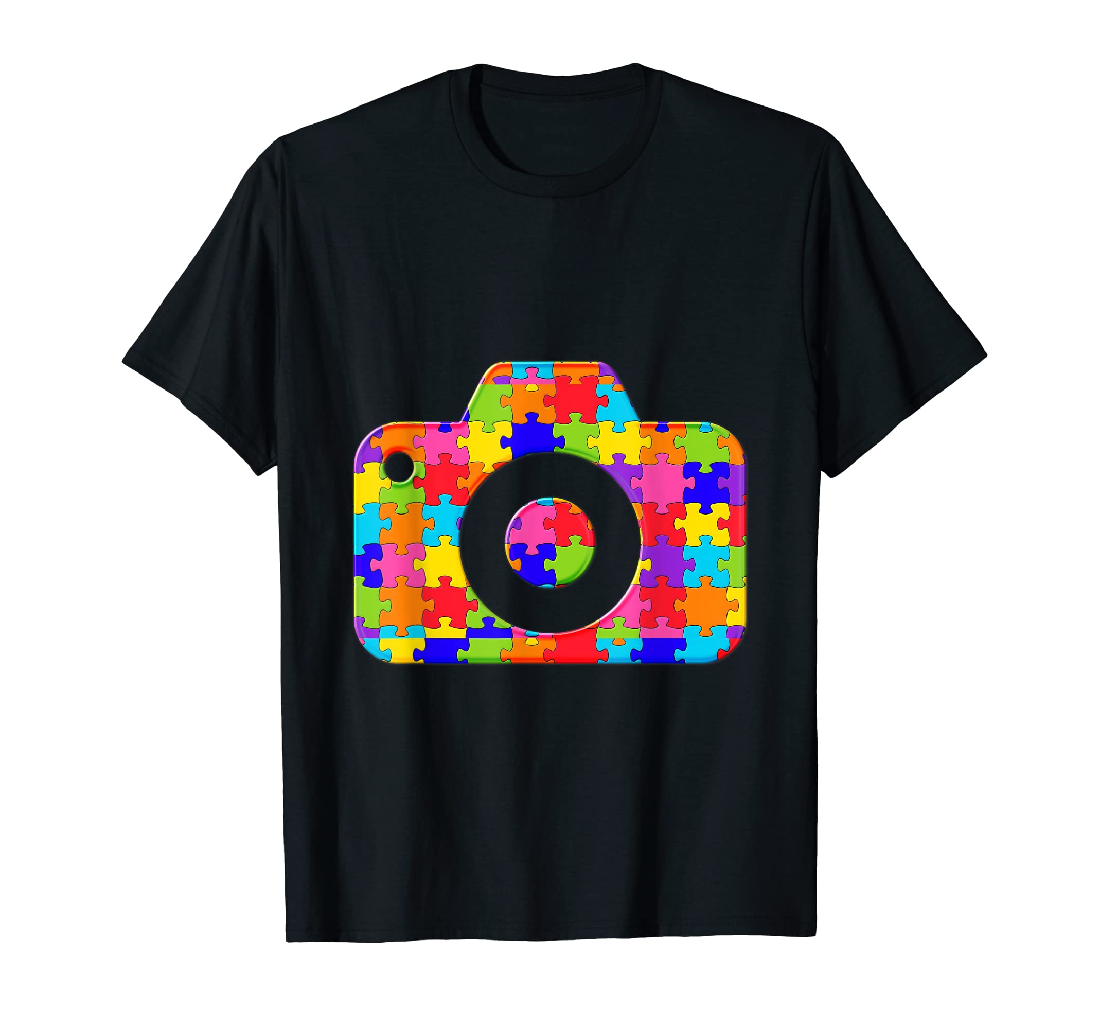 Photographer Camera Jigsaw Autism Puzzle T-Shirt