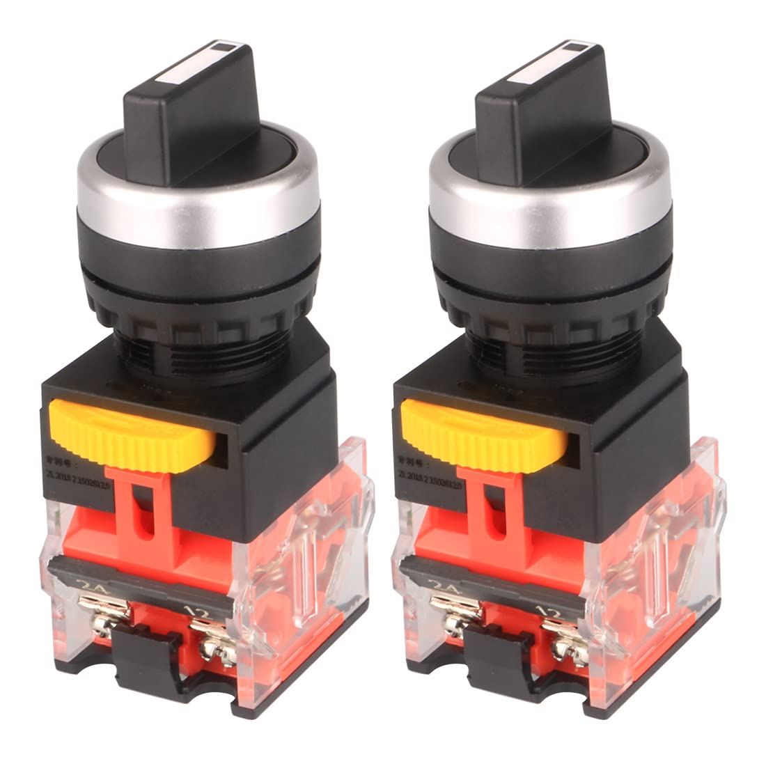 GUUZI 22mm Maintained Waterproof Self-Lock Switch Selector Rotary Switch, 660VAC Voltage and 10A Contact Current NO/NC Control Function
