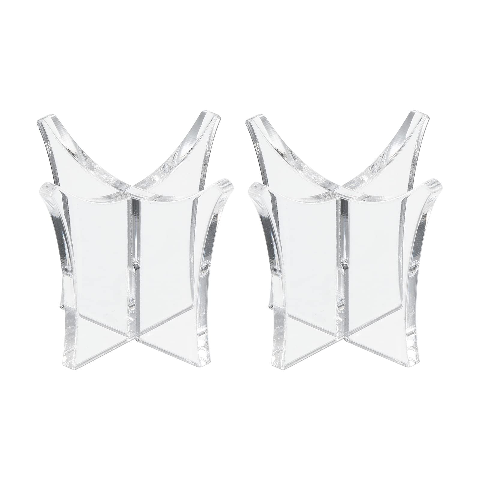 PATIKIL 2.3" Ball Display Stand, 2 Pack Multi-Function Acrylic Ball Stand Display Holder for Baseball Tennis Ball, Clear
