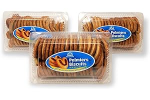 Belevini Palmiers Biscuits Light and Flaky Puff Pastry with Cinnamon 300g/10.58 Oz, Kosher, Tasty and Sweet Biscuits with Aromatic Flavor (Pack of 3)