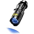 METII Mini UV Flashlight 365nm - Lightweight, Portable, and Zoomable, Ideal for Detecting Anti-counterfeiting, Fluorescent Agents, and More - Batteries Not Included