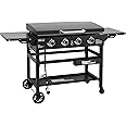 Royal Gourmet GB4000P 4 Burner Propane Gas Griddle with Hard Cover and Foldable Side Tables, 35-Inch Flat Top Grill with 766 Sq. In. Cooking Area for Backyard and Tailgating, Black
