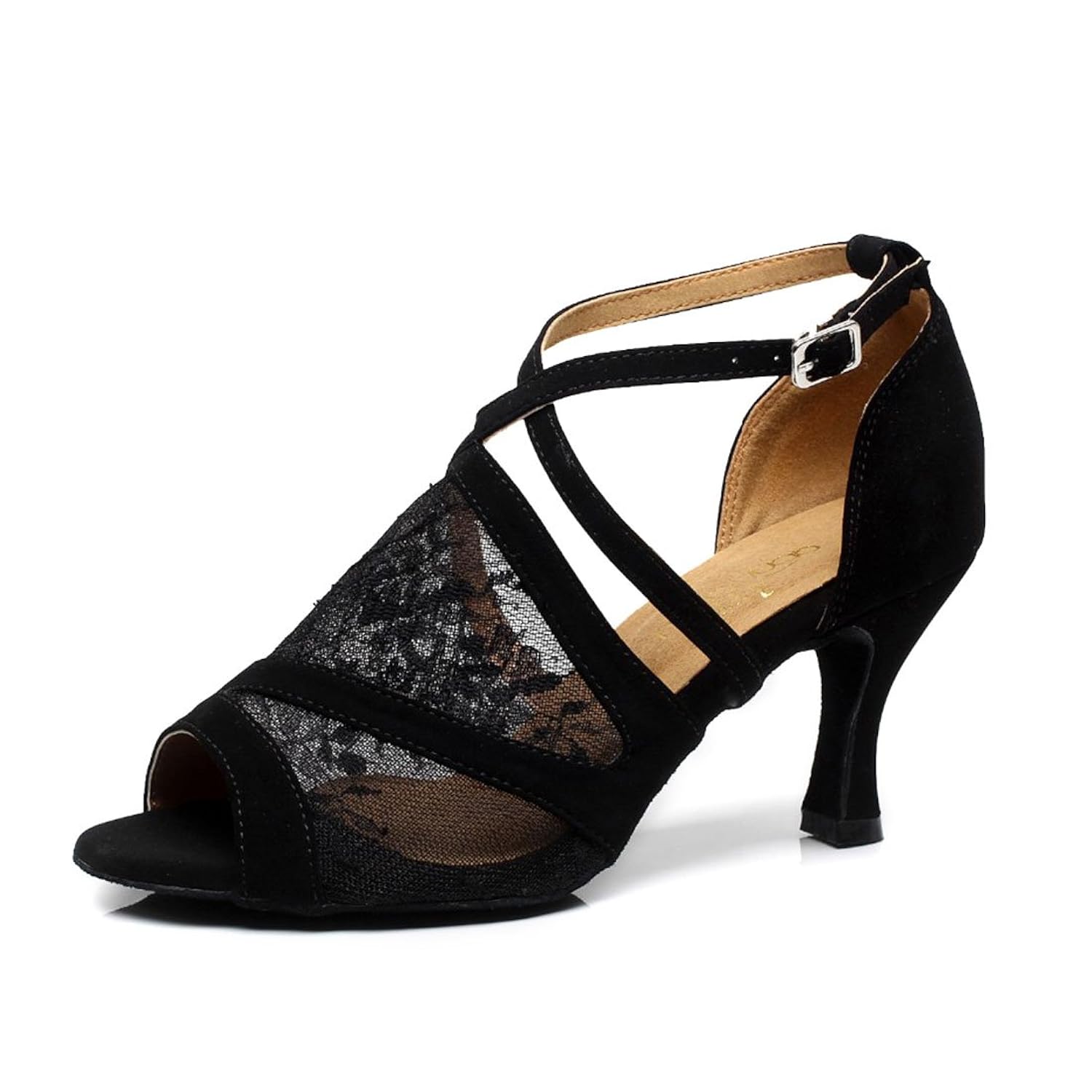 SUKUTU Mujer Moda de malla de salón de baile latino Tango zapatos