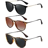 MASDUN Polarized Sunglasses for Women Round Classic Design with UV Protection Lens for Stylish Sun glasses (3 Pack)