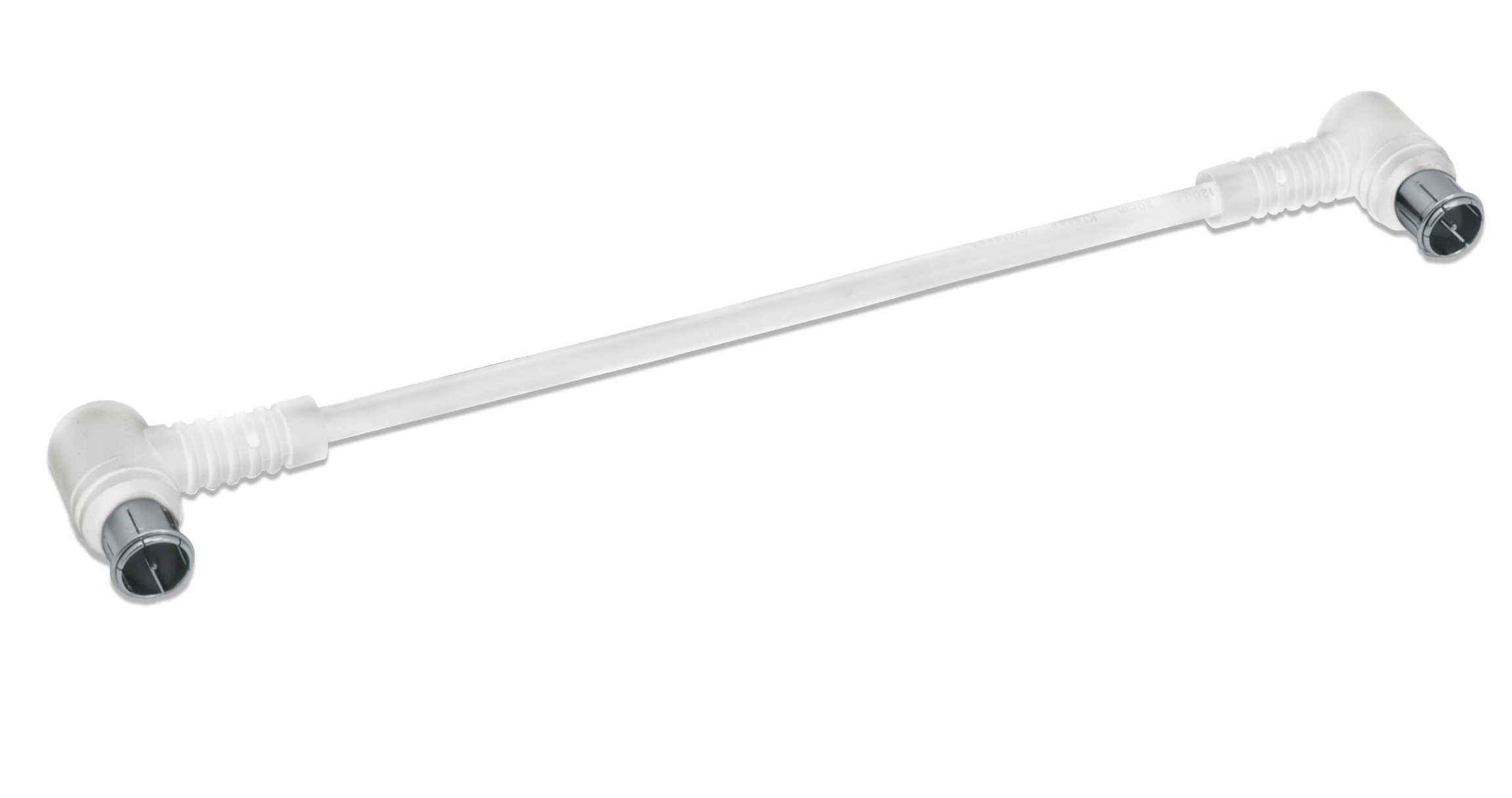 Axing SAK02102 °F Male Quickfix Patch Cable 20 cm Coaxial Cable with Angled Connector White