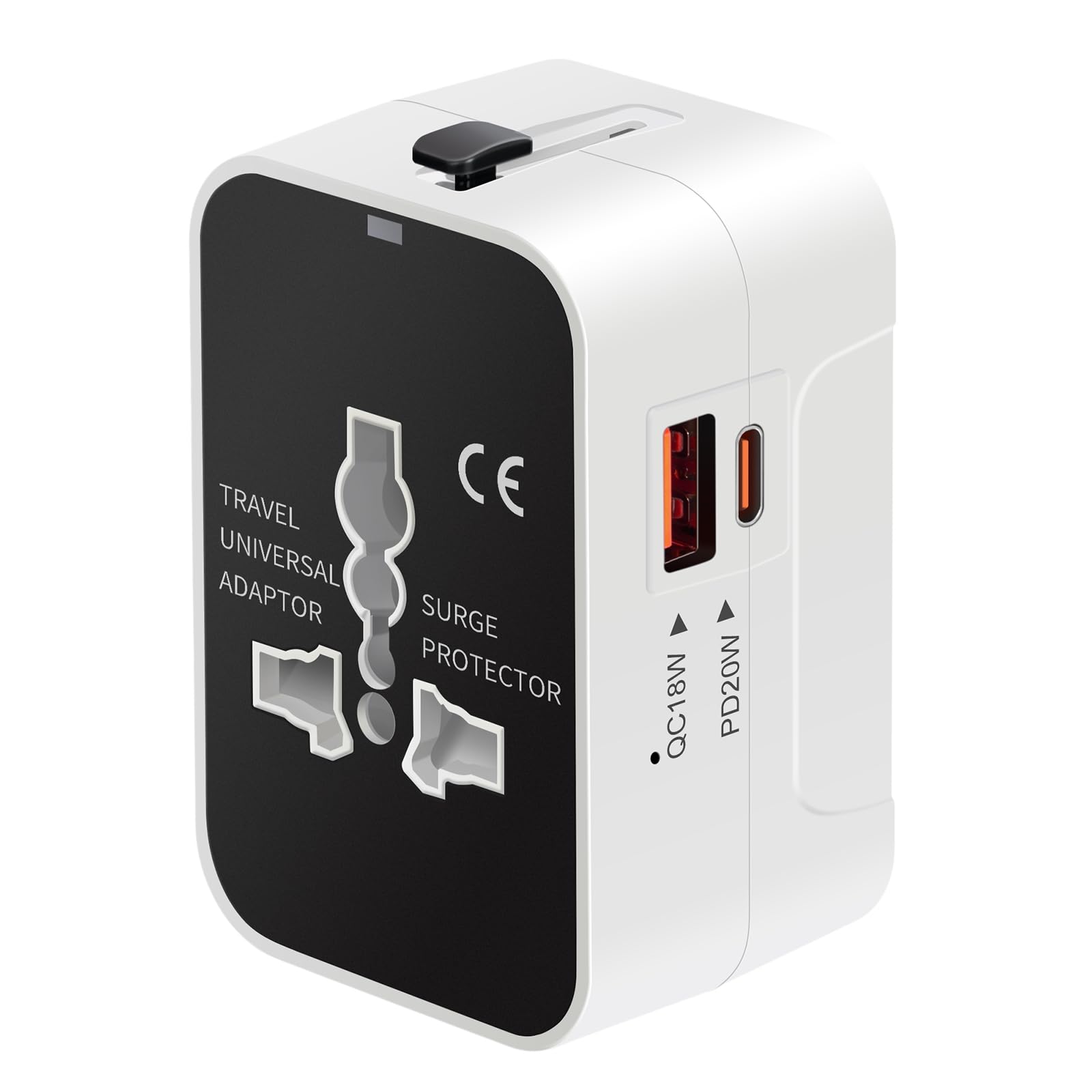 Photo 1 of International Universal All in One Worldwide Travel Adapter Fast Charger with PD 3.0 Type C & USB-A Quick Charging Wall Charger AC Power Plug Adapter for USA EU UK AUS European Cell Phone Laptop