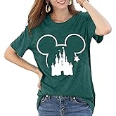 Magical Shirt for Women Magic Kingdom Tshirt Castle Animal Graphic Tee Family Vacation Short Sleeve Summer Casual Tops