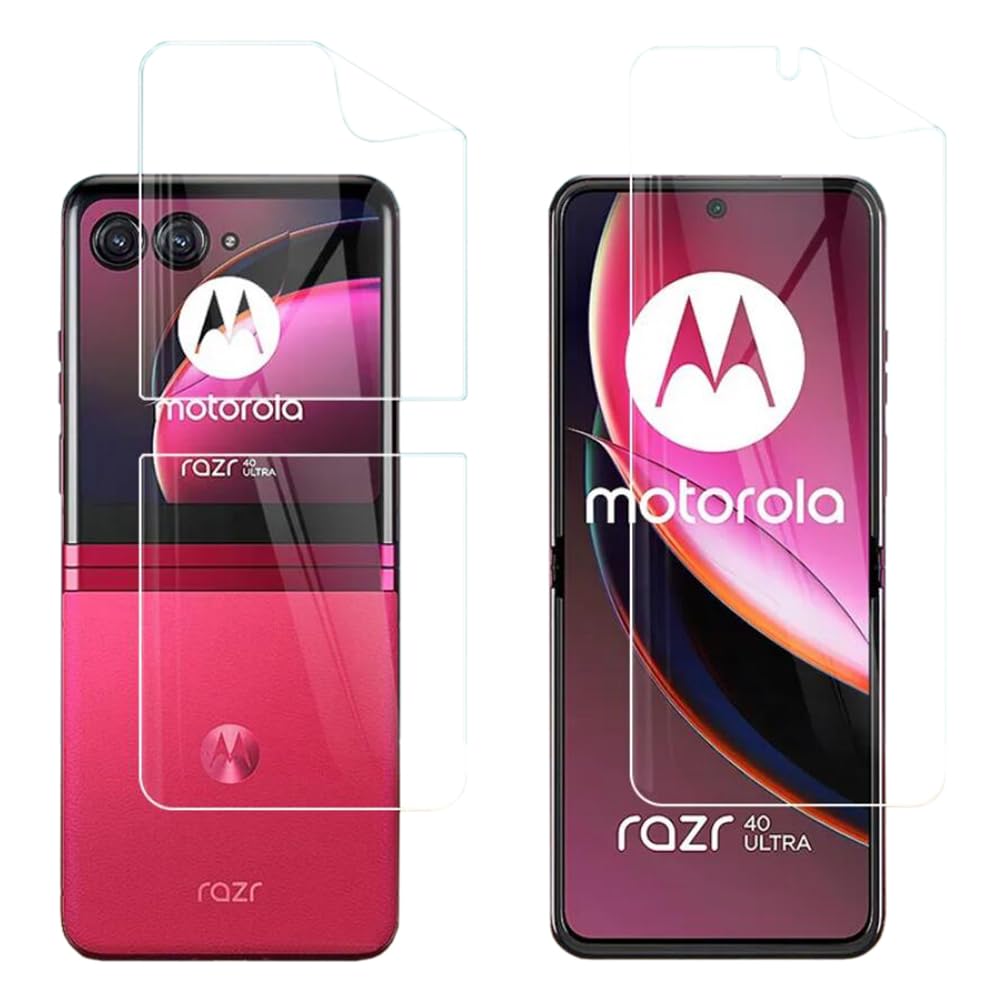 Foebxxs [2 Pack] Hydrogel Screen Protector for Motorola Razr 40 Ultra, Touch Sensitive HD Clear Soft TPU Screen Protecto [Anti-scratch][Bubble Free][Support Fingerprint Unlock][No Tempered Glass]