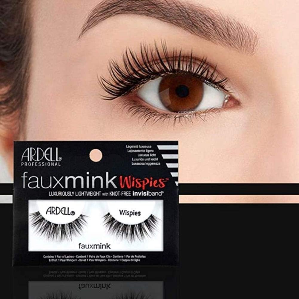 Ardell Faux Mink Wispies False Eyelashes, Duo Adhesive Included, Medium Volume, Long Length, Vegan Friendly, 1 Pair (Pack of 1) - Image 3