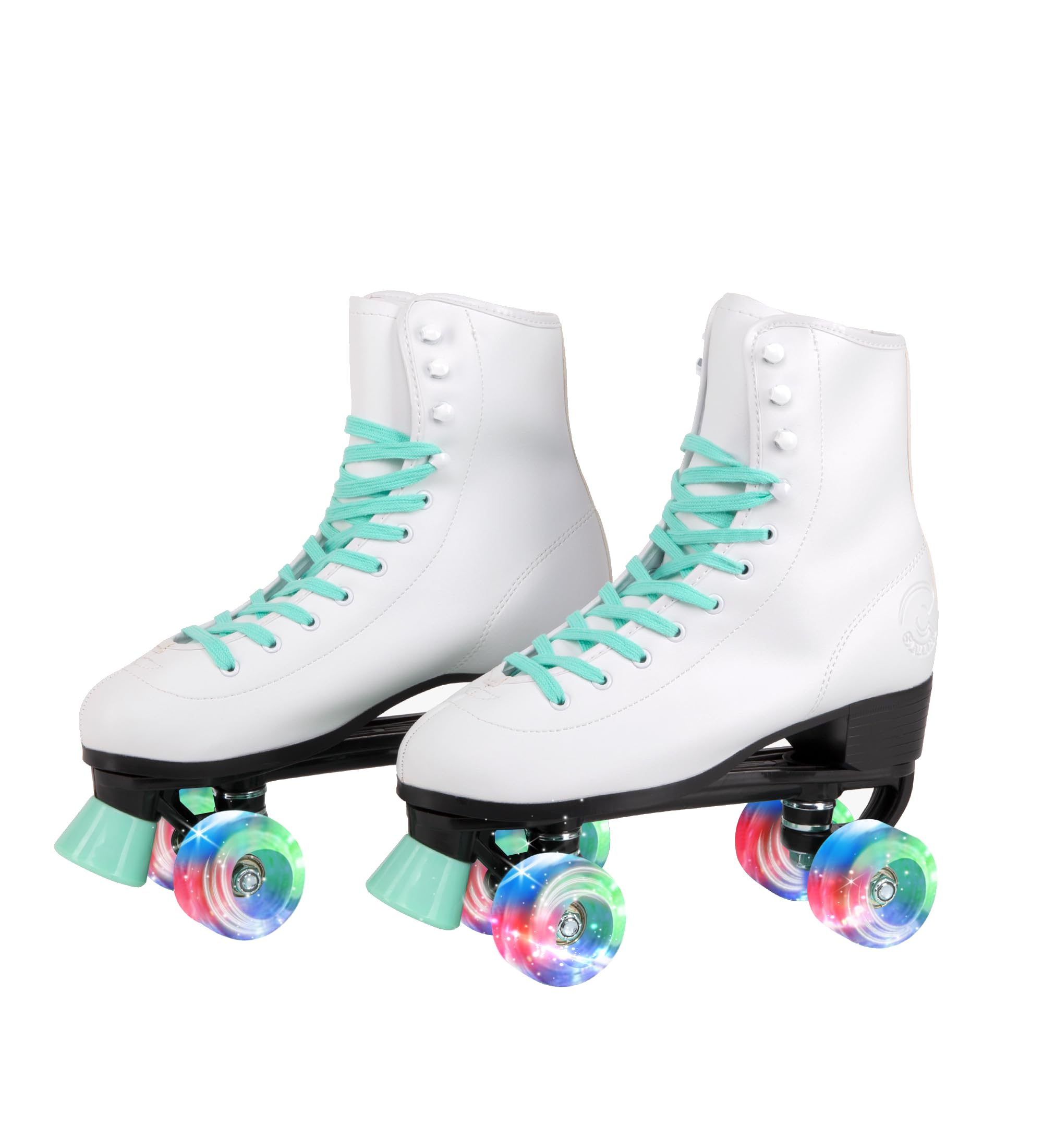 C SEVEN C7skates Quad Roller Skates | Retro Design (Mint w LED, Women's 5 / Youth 4) Image C SEVEN C7skates Quad Roller Skates | Retro Design (Mint w LED, Women's 5 / Youth 4) Image