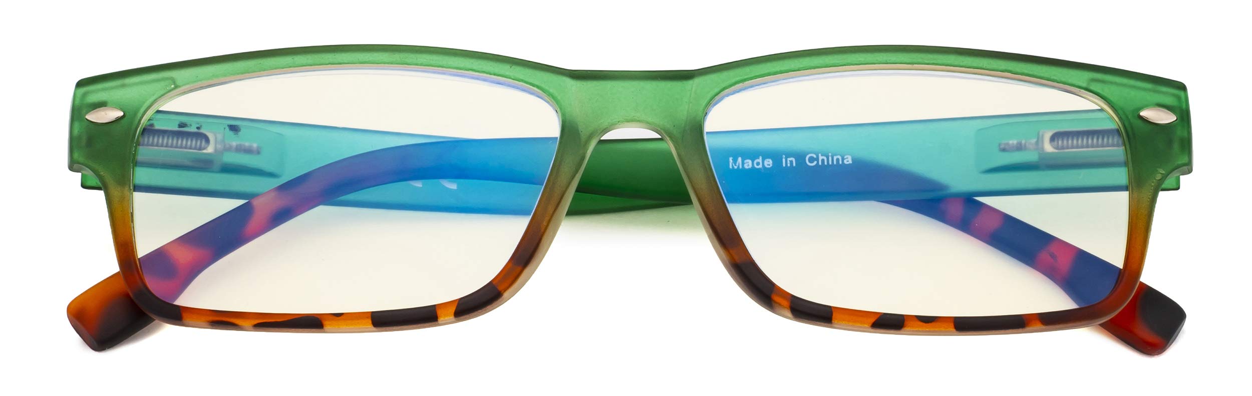 CessBlu Ladies Computer Glasses Blue Light Filter Blocking UV Rays Digital Glare for Women Reading Screen(Green)+2.0