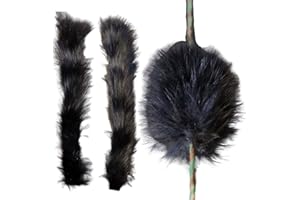 Shatterproof Archery Bow String Dampener, Rabbit Fur String Silencer for Recurve, Longbow (Black Rabbit 1 Pair)