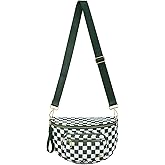 BOSTANTEN Crossbody Bags for Women Cross Body Purse Checkered Bum Bag, Large Diaper Purse for Moms, Perfect for Work/Travel