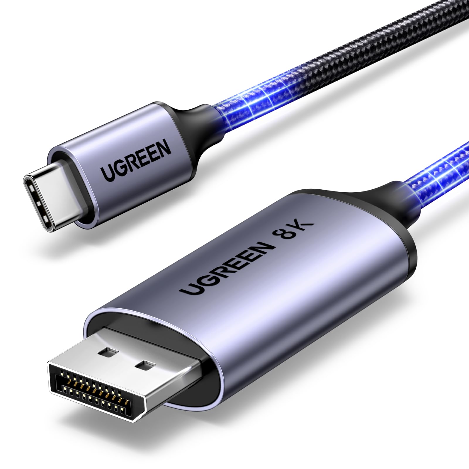 UGREEN 8K 60Hz USB C DisplayPort 変換ケーブル【CからDPへ単方向伝送】【DP1.4/Thunderbolt 4/3 DP Altモード】4K 240Hz 144Hz ディスプレイポートケーブル iPhone 15 MacBook Pro Air M1 M2 iPad Pro Air 5 Surface Pro Chromebookなど対応【HDMI非対応】1m商品画像