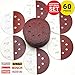 KoBzA 60 Pieces 5 Inch 8 Holes Sanding Discs - Hook and Loop Sandpaper Backing 10 of 40/60/80/120/180/240 Grit - Optimal Set Sandpaper Assortment for Random Orbital Sander Pads
