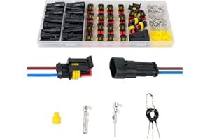Amliber 2 Pin Waterproof Connectors Automotive Electrical Connectors 2 Way Automotive Wire Connectors Quick Disconnect Wiring Connectors Kit (22 Kits)