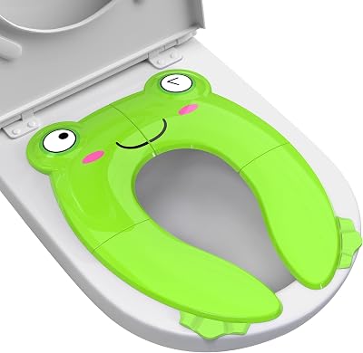 Maliton Foldable Frog Toddler Toilet Seat for 1-6 Years Green