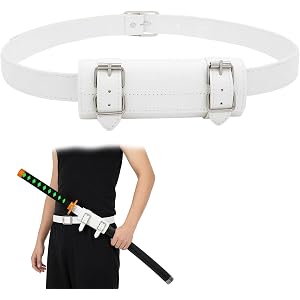 1 PCS Sword Belt, White Sword Holster for Cosplay, Adjustable Katana Costume Accessory, Secure Sword Holder for Stage Shows a